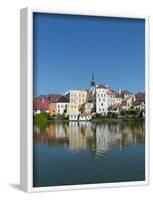 Jindrichuv Hradec with its reflection in Lake Vajgar-Jan Halaska-Framed Photographic Print