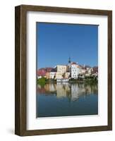 Jindrichuv Hradec with its reflection in Lake Vajgar-Jan Halaska-Framed Photographic Print