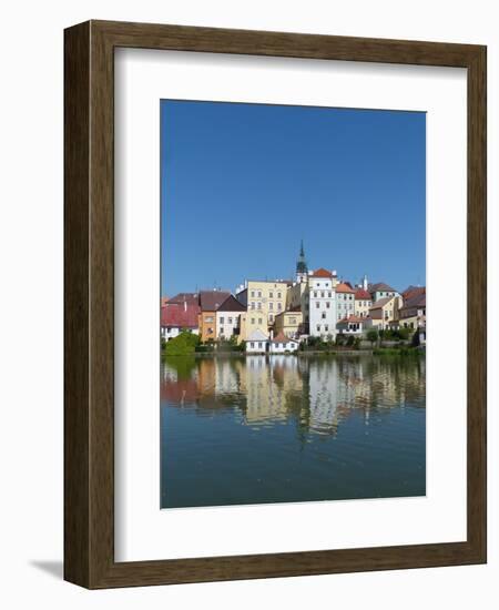 Jindrichuv Hradec with its reflection in Lake Vajgar-Jan Halaska-Framed Photographic Print