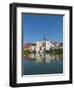 Jindrichuv Hradec with its reflection in Lake Vajgar-Jan Halaska-Framed Photographic Print