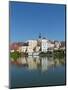 Jindrichuv Hradec with its reflection in Lake Vajgar-Jan Halaska-Mounted Photographic Print