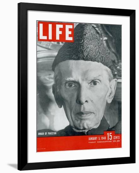 Jinnah of Pakistan, January 5, 1948-Margaret Bourke-White-Framed Photographic Print