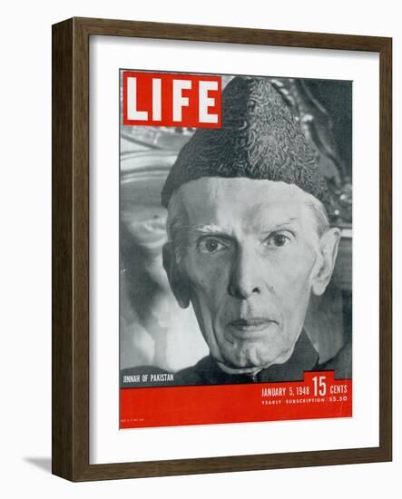 Jinnah of Pakistan, January 5, 1948-Margaret Bourke-White-Framed Photographic Print