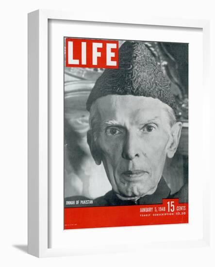 Jinnah of Pakistan, January 5, 1948-Margaret Bourke-White-Framed Photographic Print