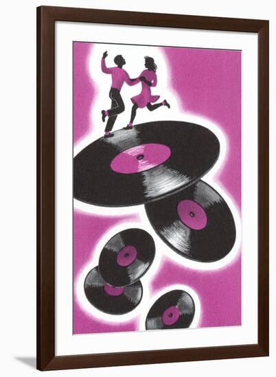 Jitterbuggers and LPs, Purple-null-Framed Art Print