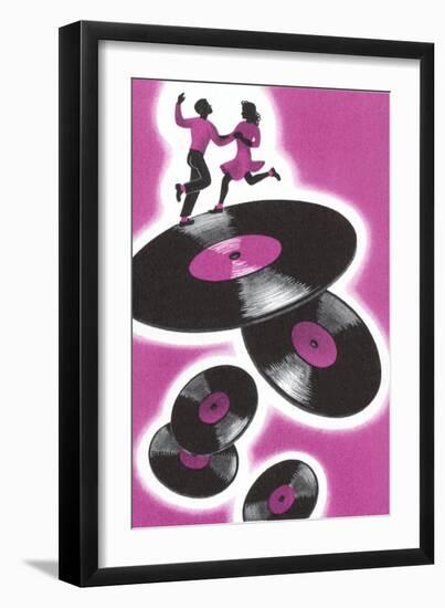 Jitterbuggers and LPs, Purple-null-Framed Art Print