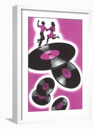 Jitterbuggers and LPs, Purple-null-Framed Art Print