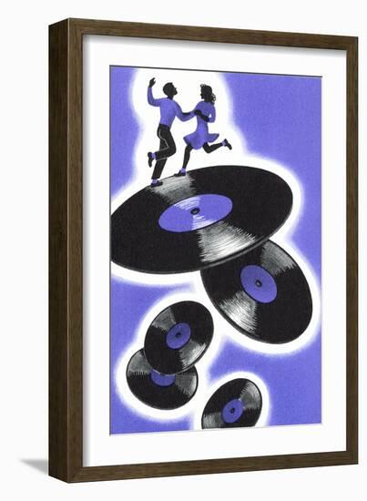 Jitterbuggers and LPs, Purple-null-Framed Art Print