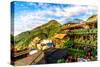 Jiu Fen (Spirited Away) overlook in Taiwan with rich, vibrant colors-David Chang-Stretched Canvas