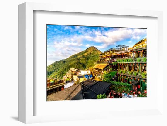 Jiu Fen (Spirited Away) overlook in Taiwan with rich, vibrant colors-David Chang-Framed Photographic Print