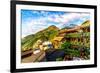 Jiu Fen (Spirited Away) overlook in Taiwan with rich, vibrant colors-David Chang-Framed Photographic Print