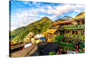 Jiu Fen (Spirited Away) overlook in Taiwan with rich, vibrant colors-David Chang-Stretched Canvas