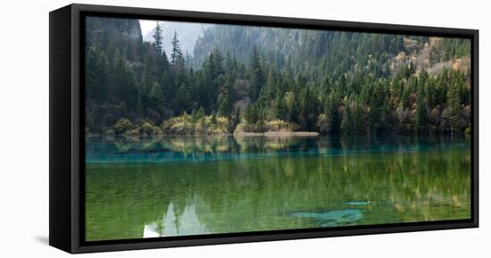 Jiuzhaigou on the Edge of the Tibetan Plateau, known for its Waterfalls and Colourful Lakes-Alex Treadway-Framed Stretched Canvas