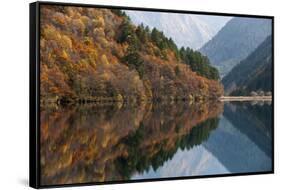 Jiuzhaigou on the Edge of the Tibetan Plateau, known for its Waterfalls and Colourful Lakes-Alex Treadway-Framed Stretched Canvas