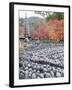 Jizo Stone Statues and Autumn Maple Leaves at Adashino Nenbutsu Dera Temple, Kyoto, Japan, Asia-Christian Kober-Framed Photographic Print