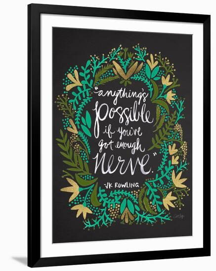 JKRowling_Green-on-Black_Artprint-Cat Coquillette-Framed Giclee Print