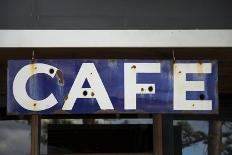 Old Rusty Cafe Sign-JM Travel Photography-Framed Stretched Canvas