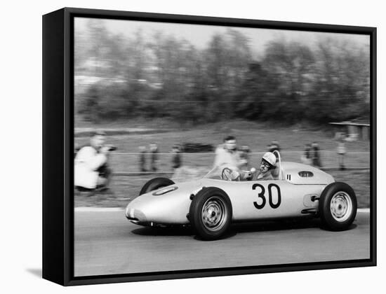 Jo Bonnier Driving a Works Porsche Formula 1 Car, Brussels Grand Prix, Belgium, 1961-null-Framed Stretched Canvas