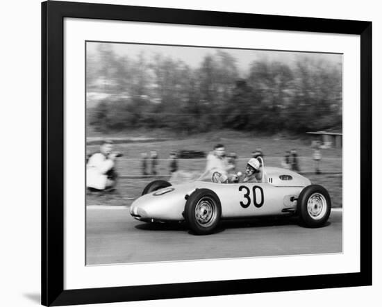 Jo Bonnier Driving a Works Porsche Formula 1 Car, Brussels Grand Prix, Belgium, 1961-null-Framed Photographic Print