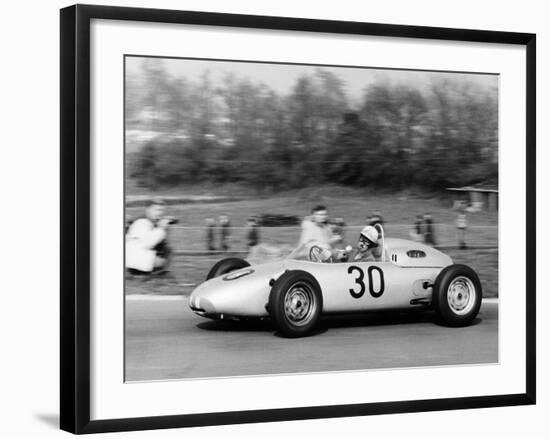 Jo Bonnier Driving a Works Porsche Formula 1 Car, Brussels Grand Prix, Belgium, 1961-null-Framed Photographic Print