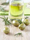 Olive Oil, Green Olives and Rosemary on Chopping Board-Jo Kirchherr-Photographic Print
