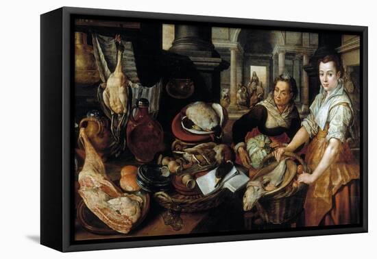 Joachim Beuckelaer / 'Christ at home with Martha and Mary', 1568, Flemish School, Oil on panel, ...-JOACHIM BEUCKELAER-Framed Stretched Canvas