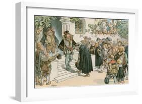 Joachim Friedrich Opening the Joachimsthalsches Gymnasium in 1607-Carl Rohling-Framed Giclee Print