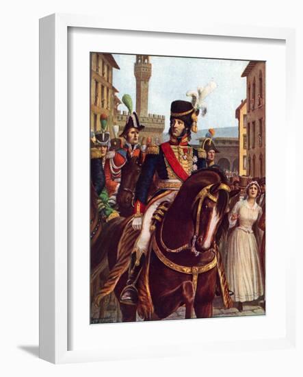 Joachim Murat Entering Florence, 19 January 1801-Tancredi Scarpelli-Framed Giclee Print