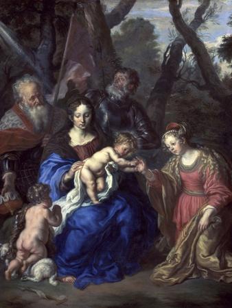 The Mystic Marriage of St. Catherine, with St. Leopold and St. William, 1647