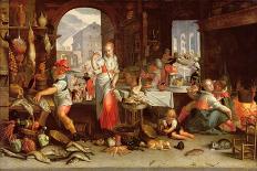 Kitchen Scene with the Parable of the Feast-Joachim Wtewael Or Utewael-Giclee Print