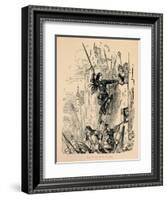 'Joan at the walls of Paris',-John Leech-Framed Giclee Print