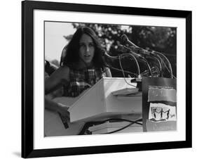 Joan Baez Singing at the 1963 Civil Rights March on Washington-null-Framed Photo