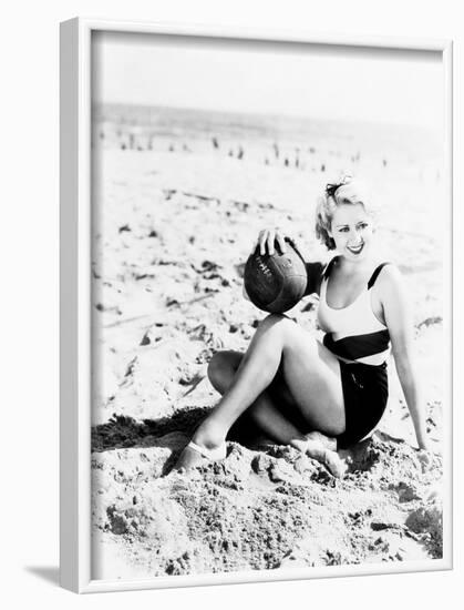 Joan Blondell at the Beach, 1933-null-Framed Photo