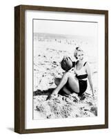 Joan Blondell at the Beach, 1933-null-Framed Photo