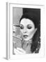 Joan Collins Applying Makeup-Associated Newspapers-Framed Photo