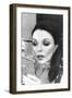Joan Collins Applying Makeup-Associated Newspapers-Framed Photo