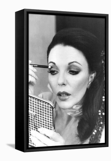 Joan Collins Applying Makeup-Associated Newspapers-Framed Stretched Canvas