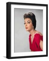 Joan Collins, British actress born May 23rd, 1933, here 1957 (photo)-null-Framed Photo