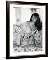 Joan Collins, English actress born May 23rd, 1933, here 1955 (b/w photo)-null-Framed Photo