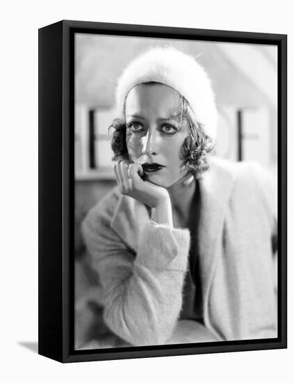 JOAN CRAWFORD dans les annees 30 (b/w photo)-null-Framed Stretched Canvas