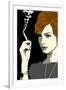 Joan Holloway Smoking Pop Art Television-null-Framed Art Print