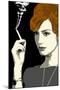 Joan Holloway Smoking Pop Art Television-null-Mounted Art Print