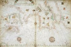 Portolan, Detail of South America, Atlantic Coast, 1587-Joan Martines-Giclee Print