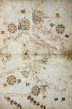 Portolan, Detail of South America, Atlantic Coast, 1587-Joan Martines-Framed Stretched Canvas