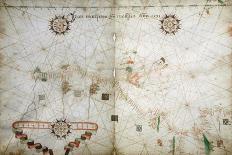 Portolan, Detail of South America, Atlantic Coast, 1587-Joan Martines-Framed Stretched Canvas