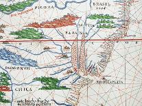 Portolan, Detail of South America, Atlantic Coast, 1587-Joan Martines-Giclee Print