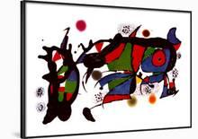 Figur Gegen Rote Sonne II, c. 1950-Joan Miró-Framed Art Print