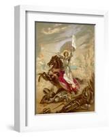 Joan of Arc an Idealised Representation, She Fulfils Merlin's Prophecy That a Virgin Will Come-null-Framed Photographic Print