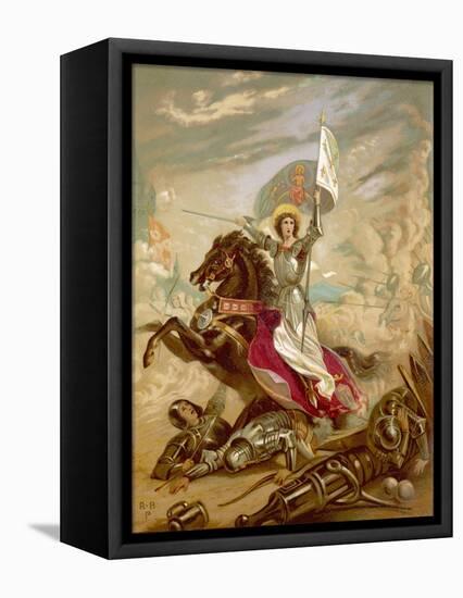 Joan of Arc an Idealised Representation, She Fulfils Merlin's Prophecy That a Virgin Will Come-null-Framed Stretched Canvas