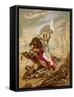 Joan of Arc an Idealised Representation, She Fulfils Merlin's Prophecy That a Virgin Will Come-null-Framed Stretched Canvas
